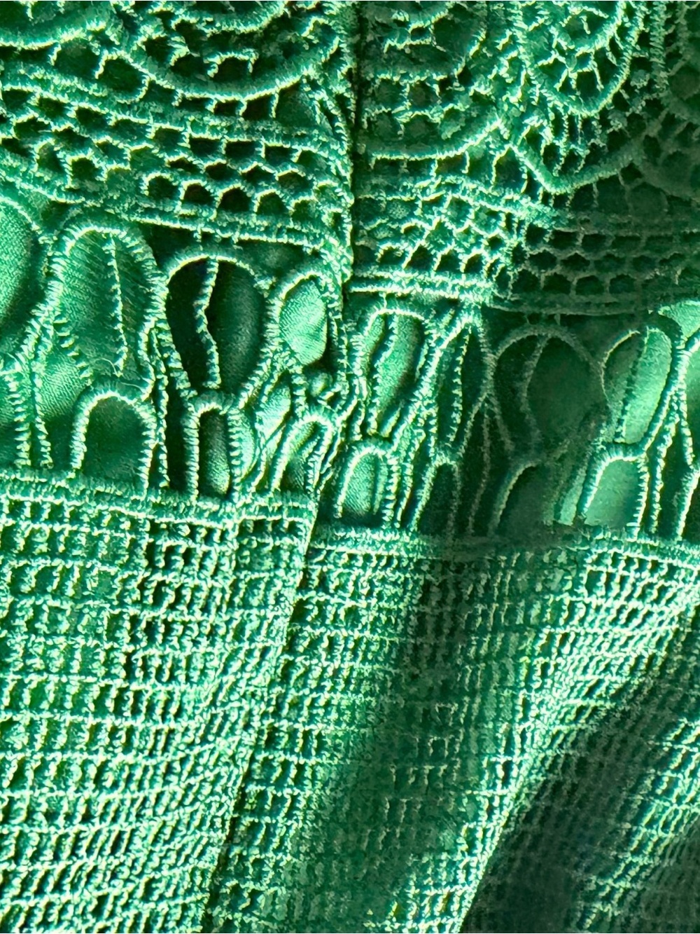 BARDOT ✘ Mariana Lace Panel Sheath Midi Dress Dark Green Mock Neck Cocktail, 8 M - Picture 7 of 7